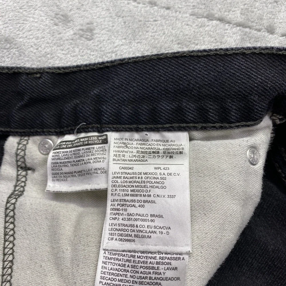 Levis 505 Regular Fit Straight Leg Jeans Faded‎ Black Mens Sz 34 Fits 32